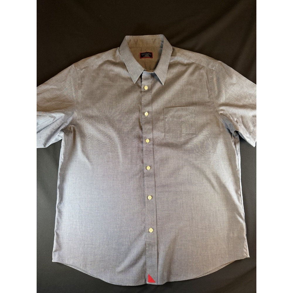 UNTUCKit Dark Gray Solid Men's Short Sleeve Button Up Shirt, Large